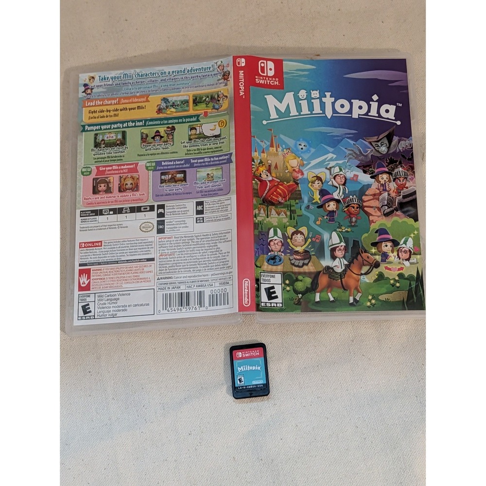 Miitopia Nintendo Switch Physical Game Cartridge Case HAC-P-AW8SA-USA